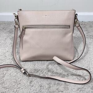 Kate Spade Jackson Top Zip Blush Pink Pebbled Leather Crossbody Bag 10” X 9.5”